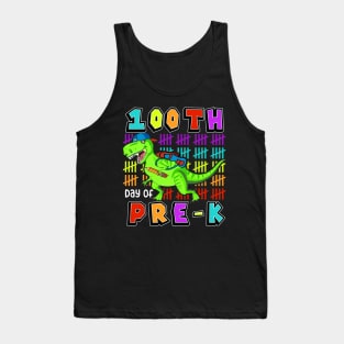 100th Day Of Pre-K, Cute Dinosaur Student Teacher Tank Top